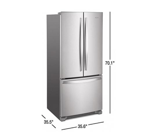 Whirlpool 36-inch Wide French Door Refrigerator with Water Dispenser - 25 cu. ft.